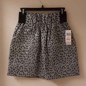 NWT, Aqua Black and Silver Metallic Skirt
